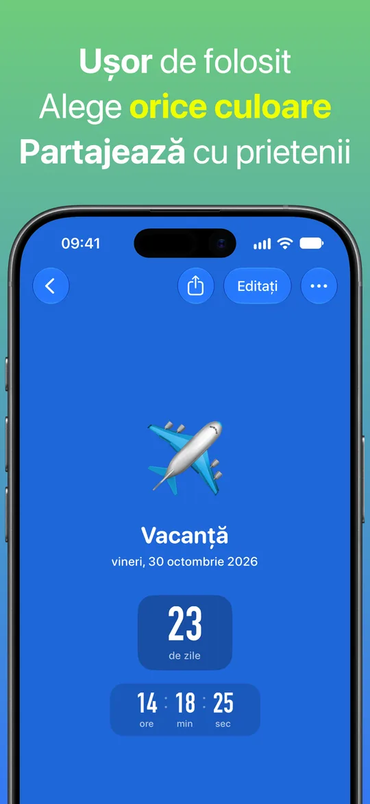 Numărătoarea inversă Vacanță pe fundal albastru: 23 de zile, 14 ore, 18 minute și 25 de secunde până vineri, 30 octombrie 2026.